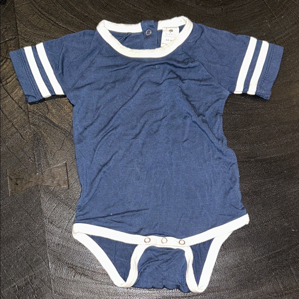 Kate Quinn Ringer Navy Blue Baby One Piece